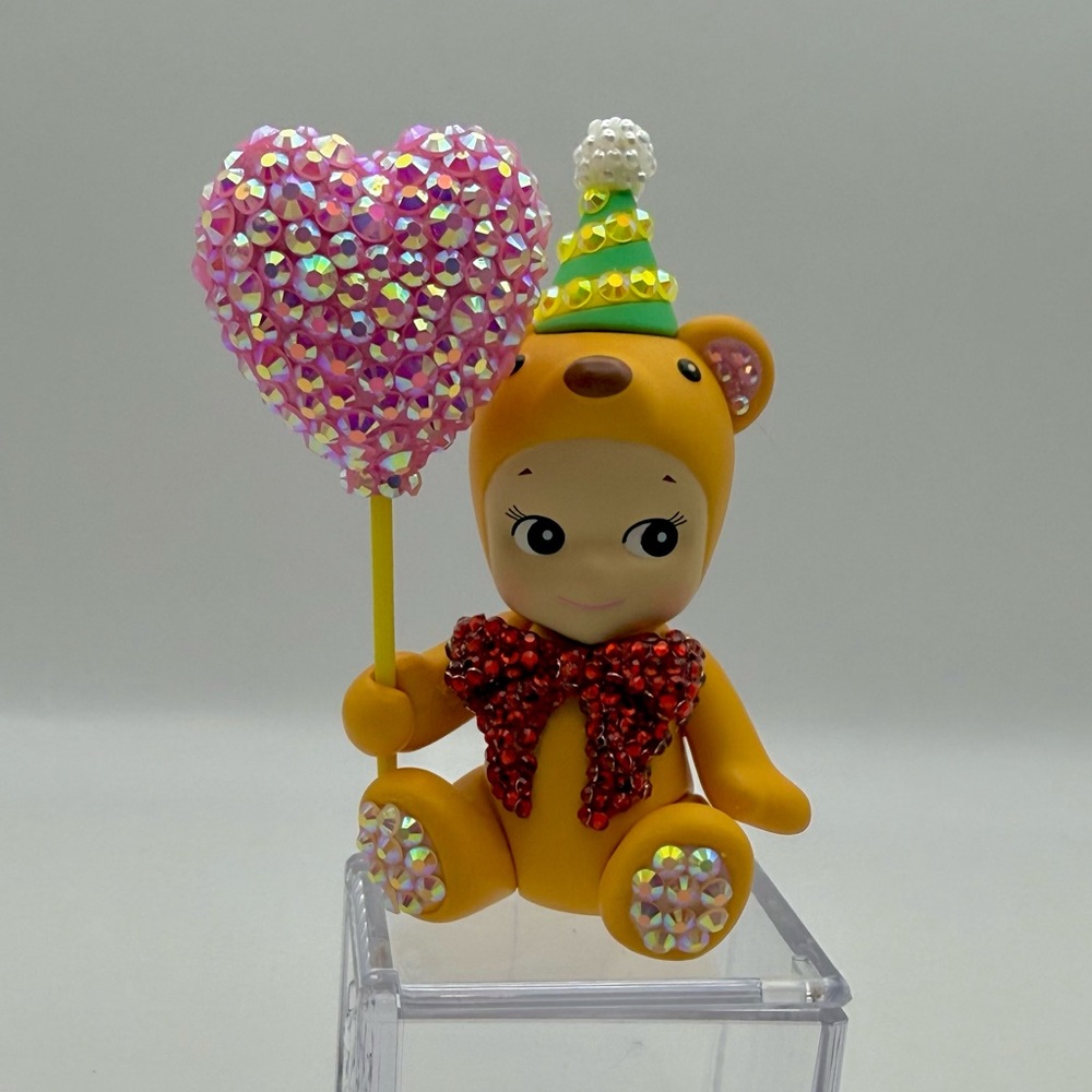 Custom Heart Balloon Bear Sonny Angel from the Birthday Bear Series.